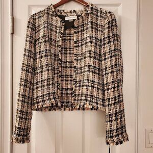 Calvin Klein tweed jacket, waist length.